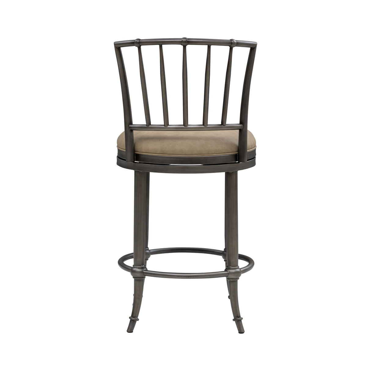 Vince - Commercial Grade Steel Frame Faux Leather Upholstered Swivel Counter Height Barstool