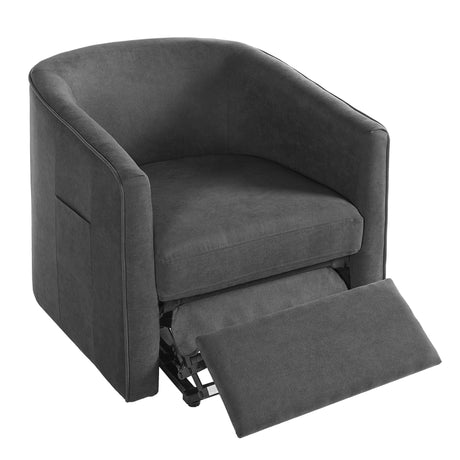Power Lift Recliner Barrel Shape Reclining Chair With Footrest And Side Pocket