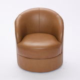 Swivel Accent Chair With 360° Smooth Spin - Black / Light Brown / Silver