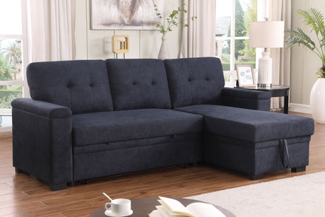 Lucca II - 84.5"W Reversible Sleeper Sectional Sofa with Storage Chaise - Sleeper Sectionals - Alpine Outlets