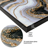 Canvas Painting Wall Art Framed, Artwork Decor, Picture Marble Print Paintings For Living Room - Frosted Glass / Gold
