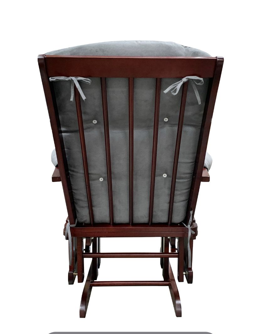 Adeliza - Microfiber Glider Chair With Ottoman - Gray - Stationary Chair & Ottoman - Alpine Outlets