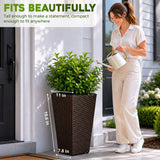Solhome - Indoor / Outdoor Decorative Planter With Removable Insert (Set of 2) - Brown Ebony
