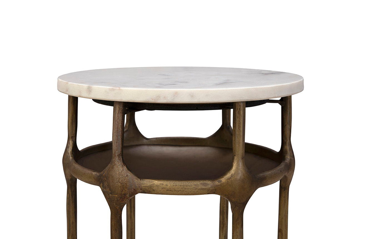 Moira - Side Table - White / Gold