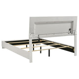 August - 6 Piece Queen Panel Bedroom Set With LED Lighting - White