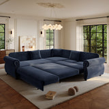 L-Shaped Sofa Couch With Pull-Out Bed