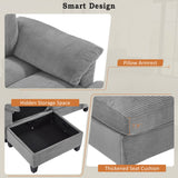 Modern U - Shaped Sectional Sofa With Storage Ottomans, USB Ports, And Cup Holders