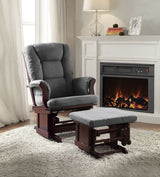 Adeliza - Microfiber Glider Chair With Ottoman - Gray - Stationary Chair & Ottoman - Alpine Outlets