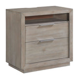 Arcadia - 2-Drawer Nightstand With USB - Gray