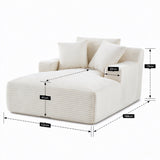 Cloudline - Oversized Chaise Lounge, Modern Comfy Couch With Full Foam Cushioning, Cozy Sleeper Sofabed