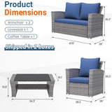Modern Patio Set With Table And Cushions