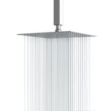 Ultra Thin Square Rainfall Shower Head Stainless Steel, Wall Or Ceiling Mount - Chrome