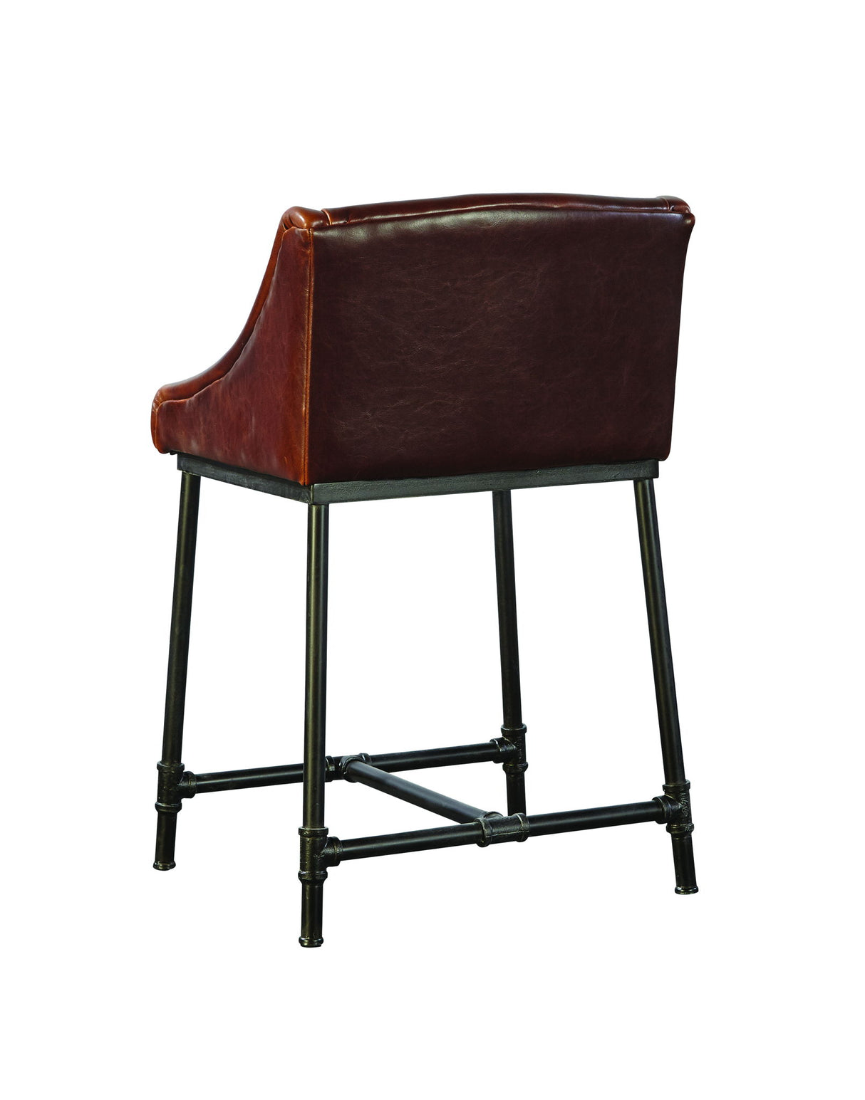 Bar Stool - Iron Pipe - Dark Brown