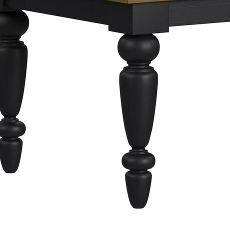 Heritage - Rectangular Dining Table With 18" Leaf - Oak Brown And Black