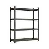4-Tier Height-Adjustable Storage Rack, Vertical Organizer, Assembly Required - Black