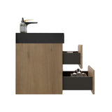 Alice - Natural Oak Bathroom Vanity With Sink, Large Storage Wall Mounted Floating Bathroom Vanity For Modern Bathroom, One-Piece Sink Basin Without Drain