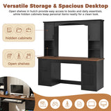 Farmhouse Computer Desk With Hutch
