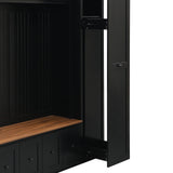 Entryway Hall Tree With Storage Bench, Coat Rack Shoe Bench With Cabinets