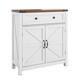 Farmhouse Storage Cabinet Kitchen Sideboard with Drawer Wood 30x32.5in