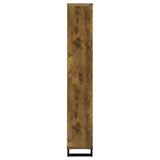 6 Tier Rectangular Bookcase With Accents - Brown