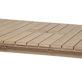 Balmor - 79" Rectangular Extendable Outdoor Dining Table, Seats 6 - Wire-Brushed Natural Eucalyptus