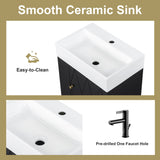 Modern Bathroom Vanity With Sink, Diamond Pattern Doors
