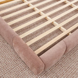 Upholstered Platform Bed Frame, Low Profile Floor Bed, No Box Spring Required