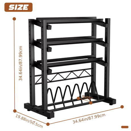 Upgraded 4-Tier Dumbbell Rack