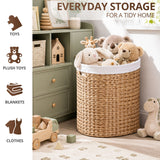 Ludmila - Full Oval Laundry Hamper - Light Brown