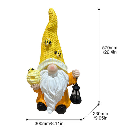 Magnesium Oxide Tree Spirit Old Man Statue With Bee Decor Garden Sculpture Ornament