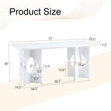 Modern Dining Table With Sleek Hollow-Out Frame And Accents