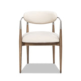 Artemis - Mixed Material Upholstered Dining Arm Chair - Warm White - Arm Chairs - Alpine Outlets