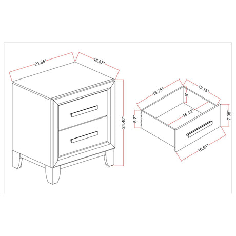 Harry - Nightstand With 2 Drawers - Brown