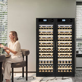 Wine Cooler With Dual Zone Temperature Control, Vacuum Insulated Door - Black