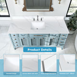 Bathroom Vanity Top With Undermount Sink, 3 Pre Drilled Holes