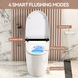 Smart Heated Bidet Toilet With Auto Open / Close Seat, Warm Water Wash, Dryer, And LED Display - White
