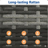 All-Weather Square Rattan Patio Dining Table