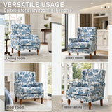 Accent Chair With Floral Upholstery And Nailhead Trim