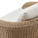 Pavilion - 2-Piece Powder Coated Metal Outdoor Conversation Set With Cushions - Boucle White / Natural