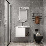 Wall Mounted Bathroom Vanity With Sink, 2 Soft Close Doors, Cabinet & Half Door