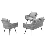 3 - Piece Outdoor Wicker Rattan Loveseat and Armchair Set - Outdoor available at Alpine Outlets in Denver