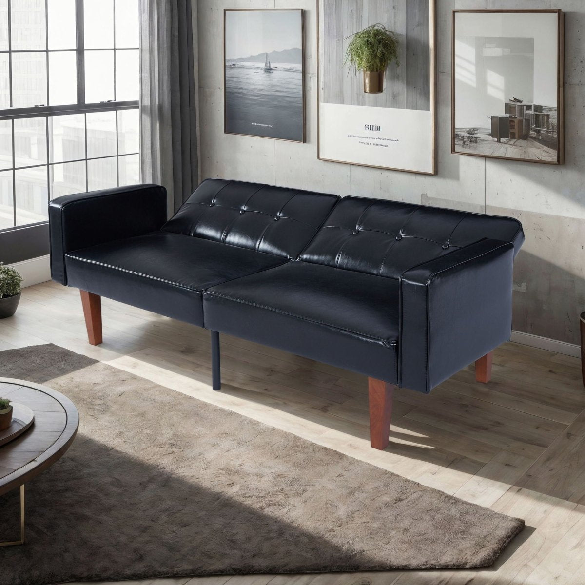 3 Position Split Back Futon Sofa Bed For Living Room - Futon Sofas available at Alpine Outlets in Denver