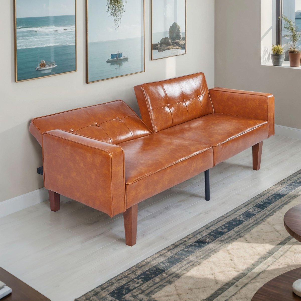 3 Position Split Back Futon Sofa Bed For Living Room - Futon Sofas available at Alpine Outlets in Denver