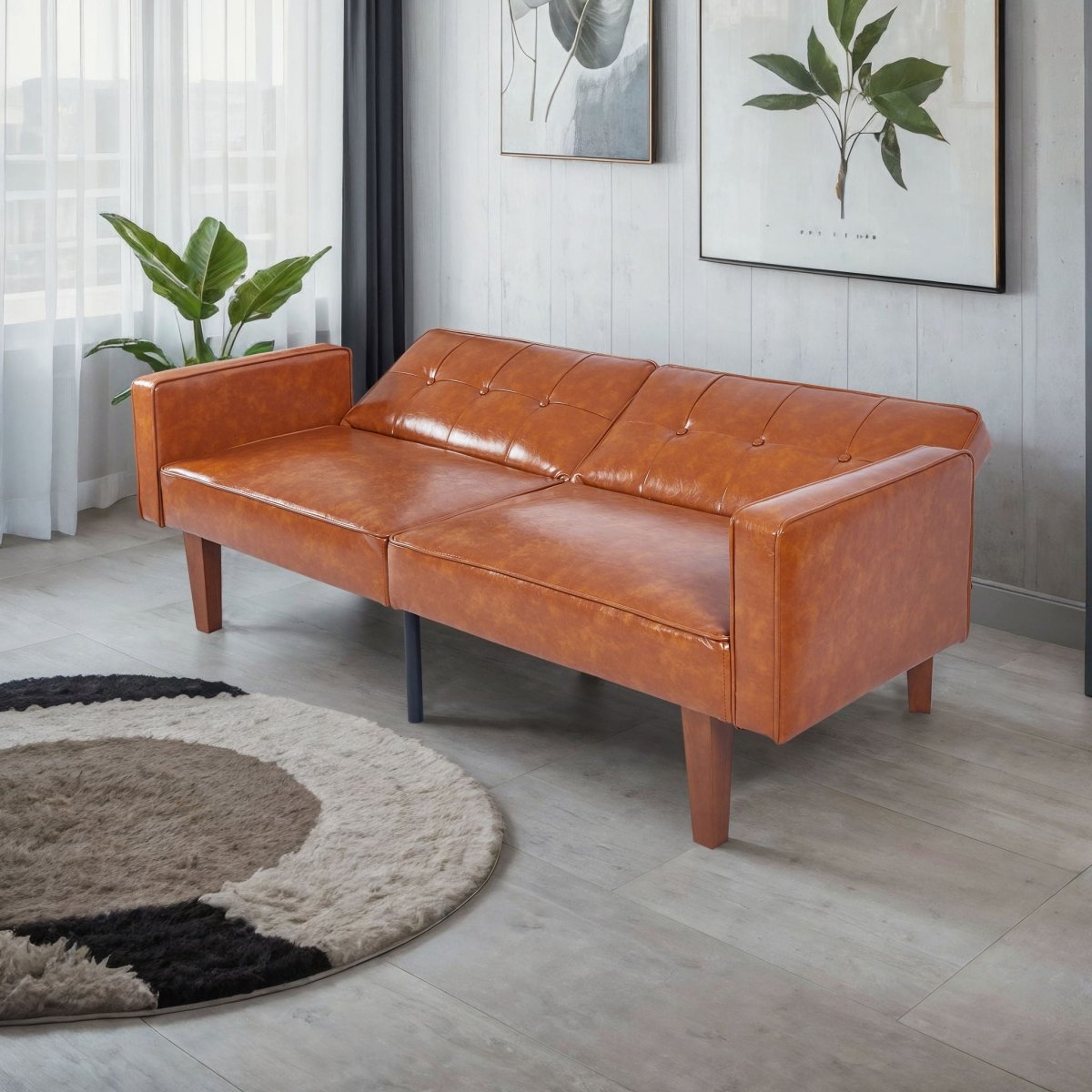 3 Position Split Back Futon Sofa Bed For Living Room - Futon Sofas available at Alpine Outlets in Denver