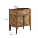 30" Brown Wood Bathroom Vanity Cabinet (Sink Basin Not Included) - Bathroom Fixtures - Alpine Outlets
