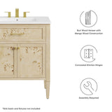 30" Burgundy Wood Bathroom Vanity Cabinet (Sink Basin Not Included) - Bathroom Fixtures - Alpine Outlets