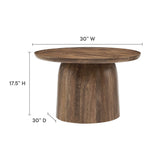 30 Inch Timeless Round Solid Mango Wood Coffee Table - Coffee Tables available at Alpine Outlets in Denver