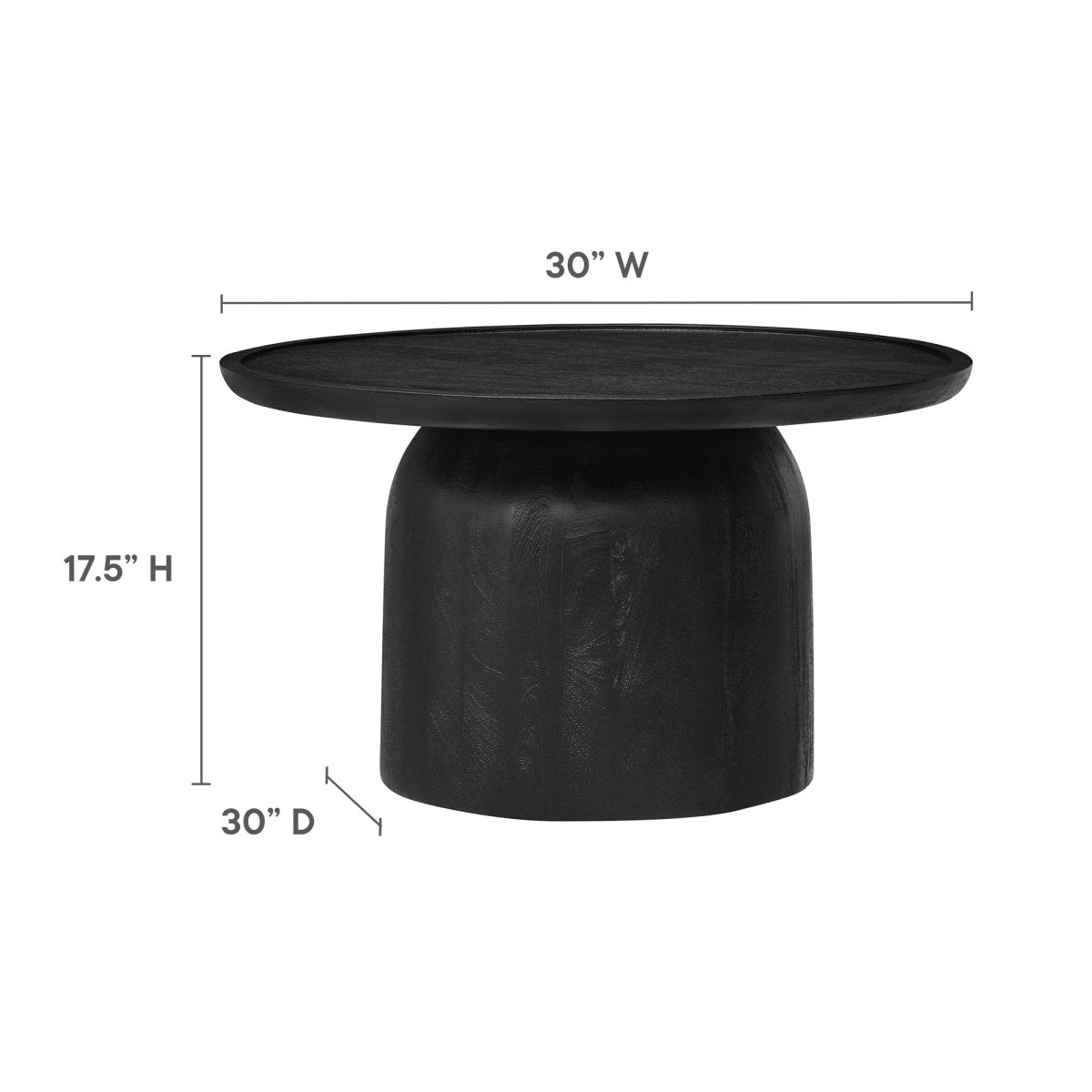 30 Inch Timeless Round Solid Mango Wood Coffee Table - Coffee Tables available at Alpine Outlets in Denver