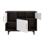 30" Mid - Century Modern Display Stand and Storage Cabinet in Cappuccino White - Bookcases available at Alpine Outlets in Denver