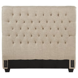 Chloe Upholstered Full Panel Headboard in Oatmeal